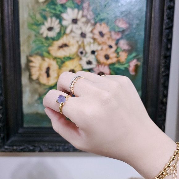 🧧SOLD🎋 RARE Tiffany & Co. Sugar Stack 18k Paloma Picasso Blue Chalcedony Ring - Picture 4 of 5